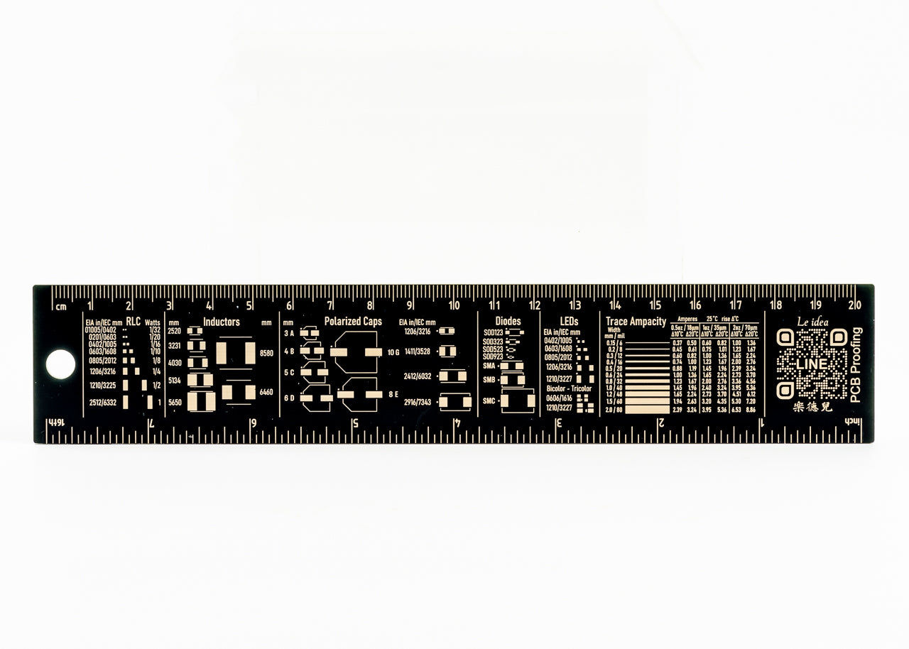 Le idea 樂德兒│20CM PCB Ruler 電路板直尺 電子工程尺 PCB打樣 樂德兒沉金電路板尺
