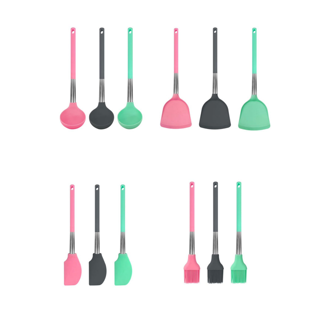 Le idea│PERFECT taste heat-resistant silicone kitchen utensils cooking brush soup spoon spatula frying spoon heat-resistant silicone baking utensils