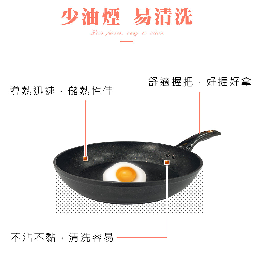 Le idea 樂德兒│CLARE 典鑽 不粘炒鍋 鑄造炒鍋 IH 無蓋