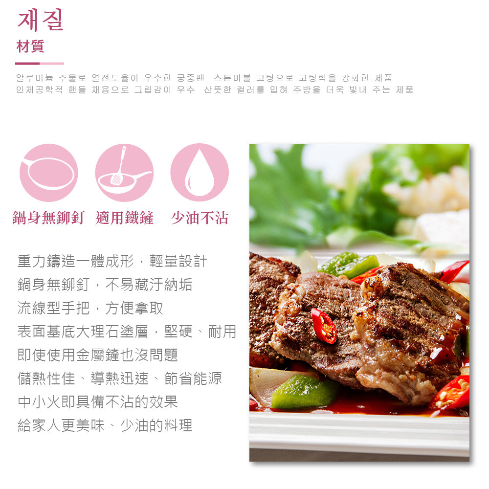 Le idea│PERFECT Korean crystal diamond non-stick frying pan without lid