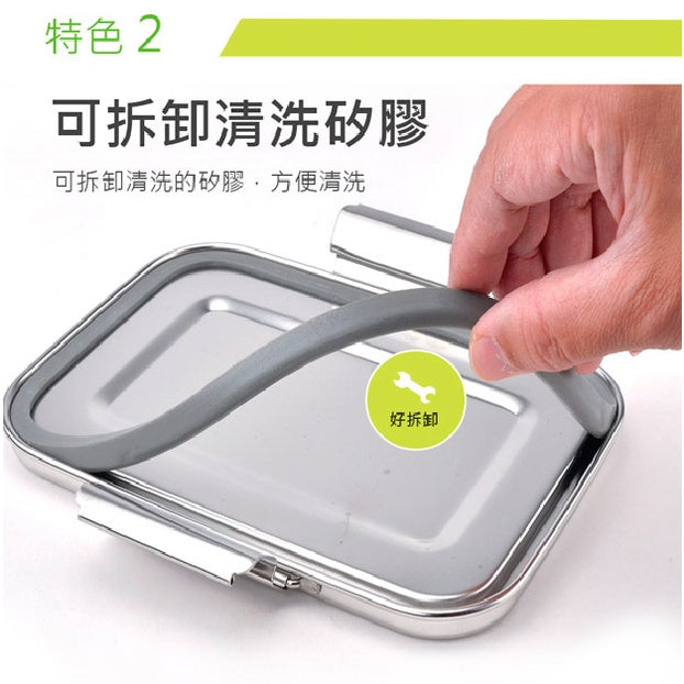 Le idea│PERFECT ultimate 316 stainless steel four-compartment dinner plate divided lunch box environmentally friendly lunch box