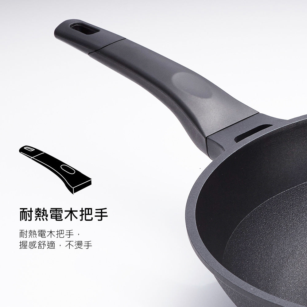 Le idea│PERFECT Japanese-style black gold steel wok non-stick wok without lid