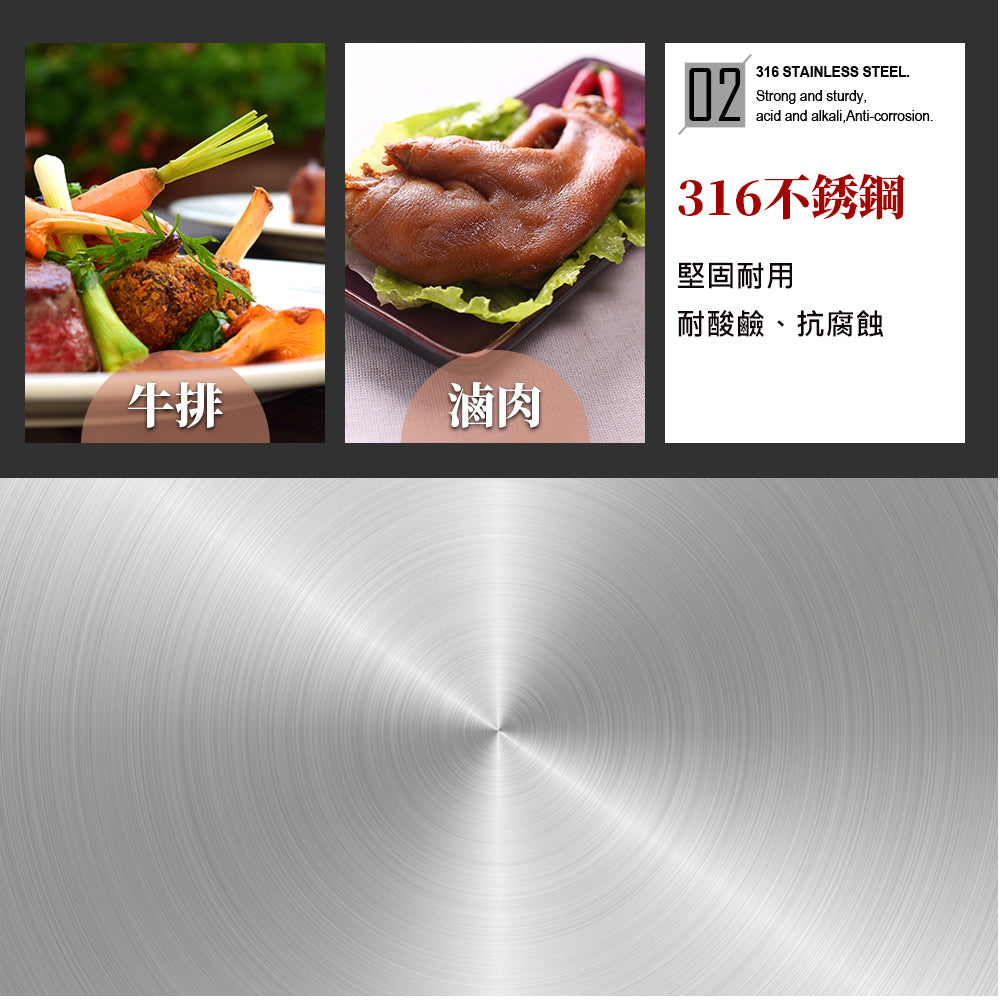 Le idea│PERFECT apple-shaped 316 stainless steel seven-layer composite gold pan 28cm with lid