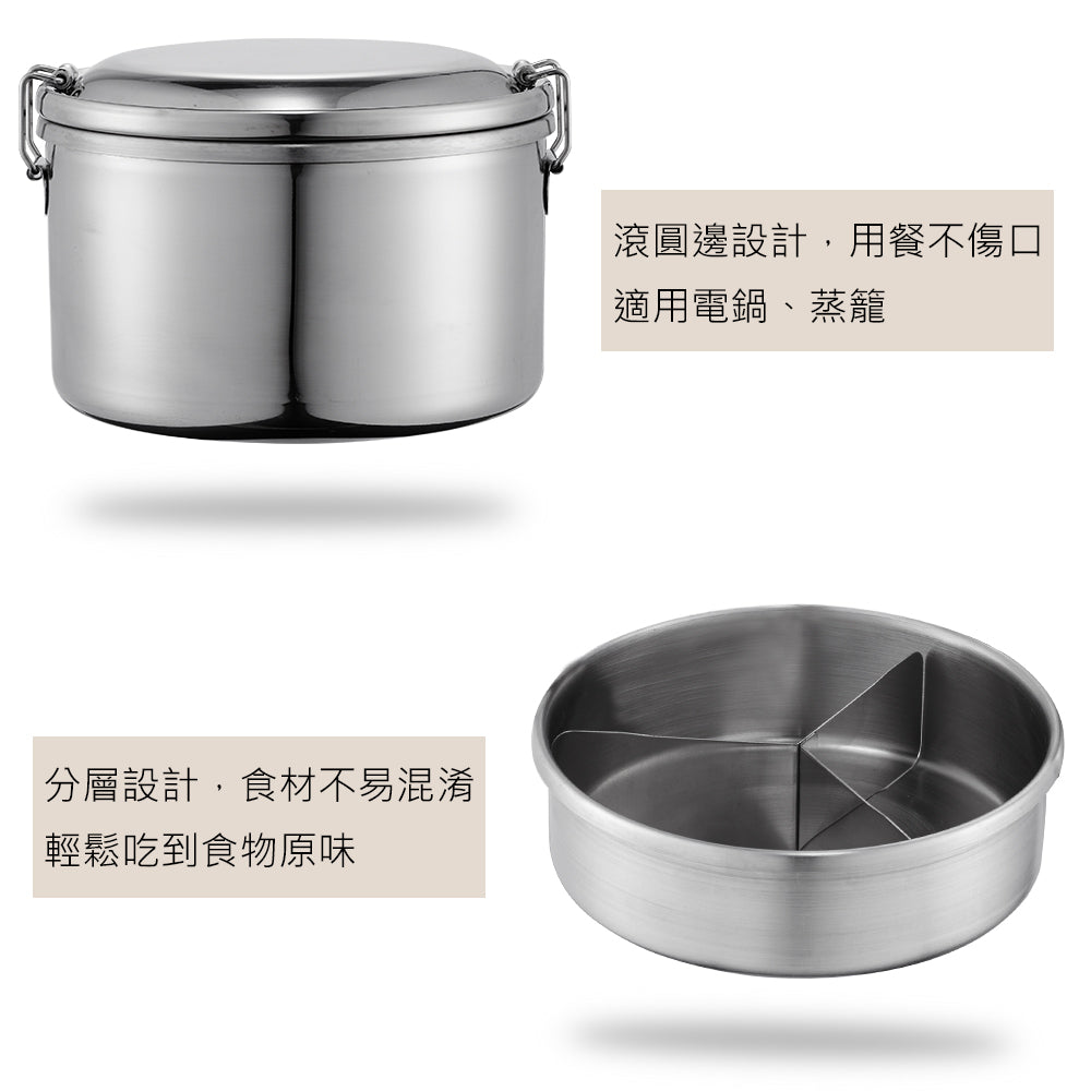 Le idea│PERFECT ultimate 316 stainless steel double-layer round lunch box lunch box lunch box divided lunch box