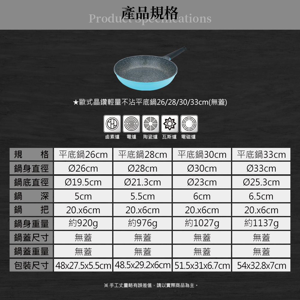 Le idea│Miyaco European style crystal lightweight non-stick pan non-stick pan IH without lid
