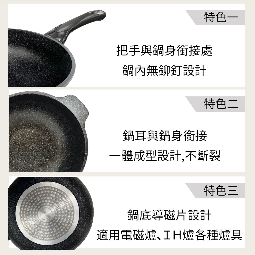Le idea│CLARE Korean-style non-stick wok Korean-style wok without lid Made in Korea