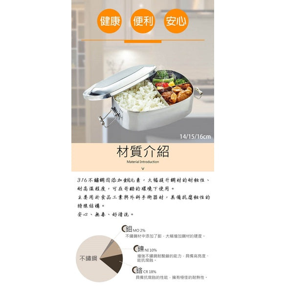 Le idea│PERFECT 316 stainless steel square double-layer lunch box
