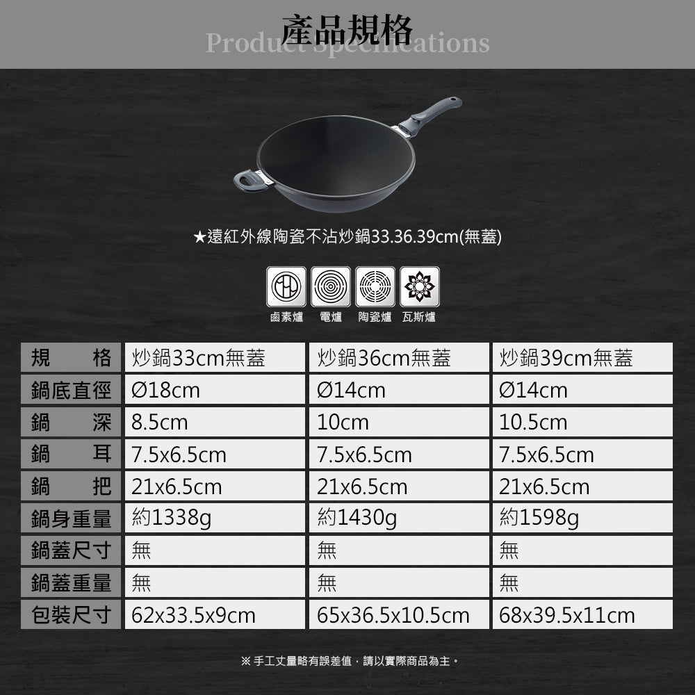 Le idea│Miyaco far-infrared ceramic non-stick wok can be used with a shovel without a lid
