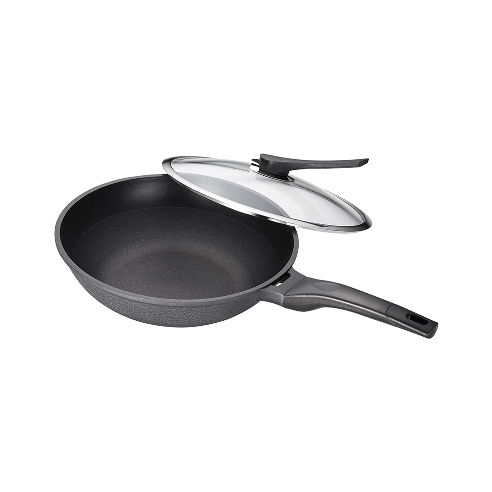Le idea│PERFECT Japanese-style black gold steel wok non-stick wok with lid