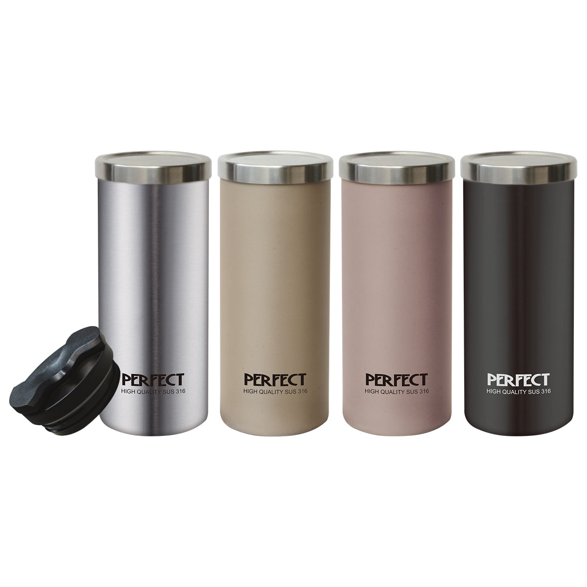 Le idea│PERFECT ultimate 316 stainless steel vacuum double lid coffee cup straight drinking cup