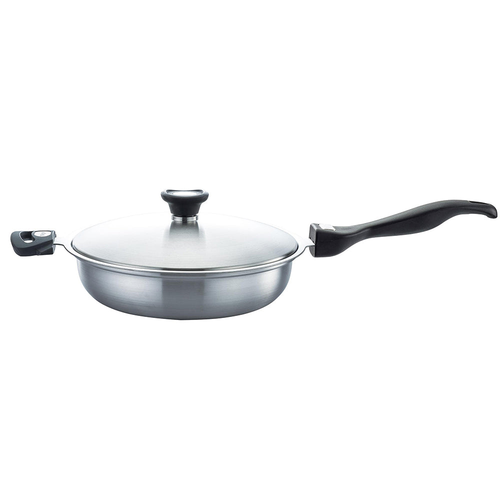 Le idea│Miyaco new 316 stainless steel mesh non-stick pan honeycomb non-stick pan IH with lid 28cm