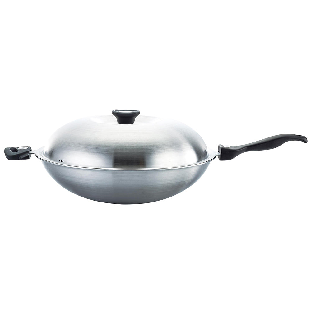 Le idea│Miyaco new 316 stainless steel mesh non-stick wok honeycomb non-stick wok with lid