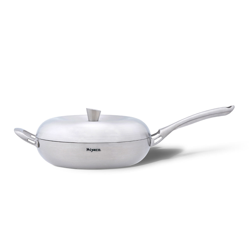Le idea│Miyaco Ringo 316 stainless steel seven-layer composite gold pan IH with lid 28cm