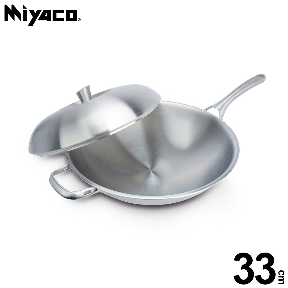 Le idea│Miyaco elegant 316 stainless steel seven-layer composite gold wok IH
