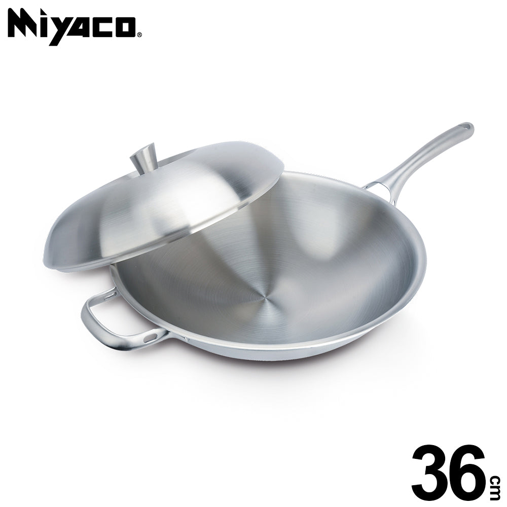 Le idea│Miyaco elegant 316 stainless steel seven-layer composite gold wok IH