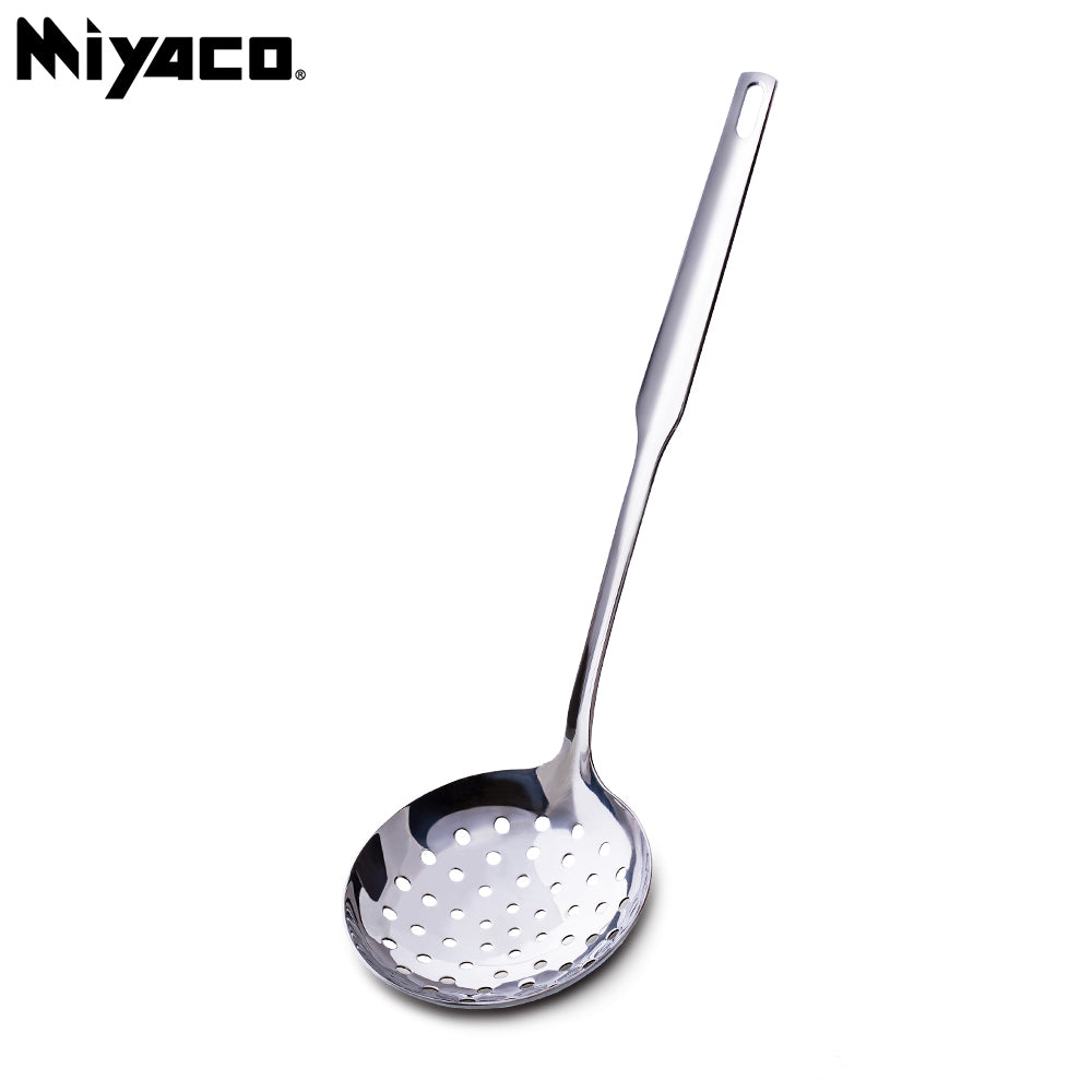 Le idea│Miyaco classic 316 stainless steel cooking utensils frying spoon slotted frying spoon large slotted spoon soup spoon