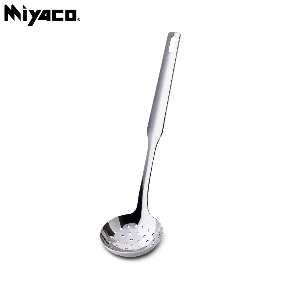 Le idea│Miyaco classic 316 stainless steel cooking utensils frying spoon slotted frying spoon large slotted spoon soup spoon