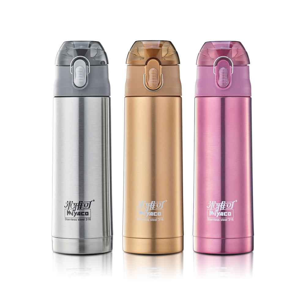 Le idea│Miyaco classic 316 stainless steel pop-up vacuum flask one-click opening thermos cup