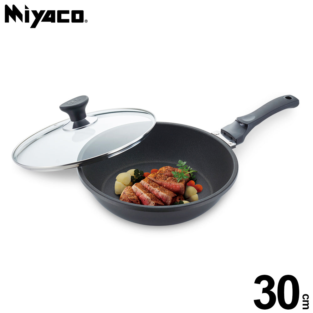 Le idea│Miyaco far infrared ceramic non-stick pan without lid with lid