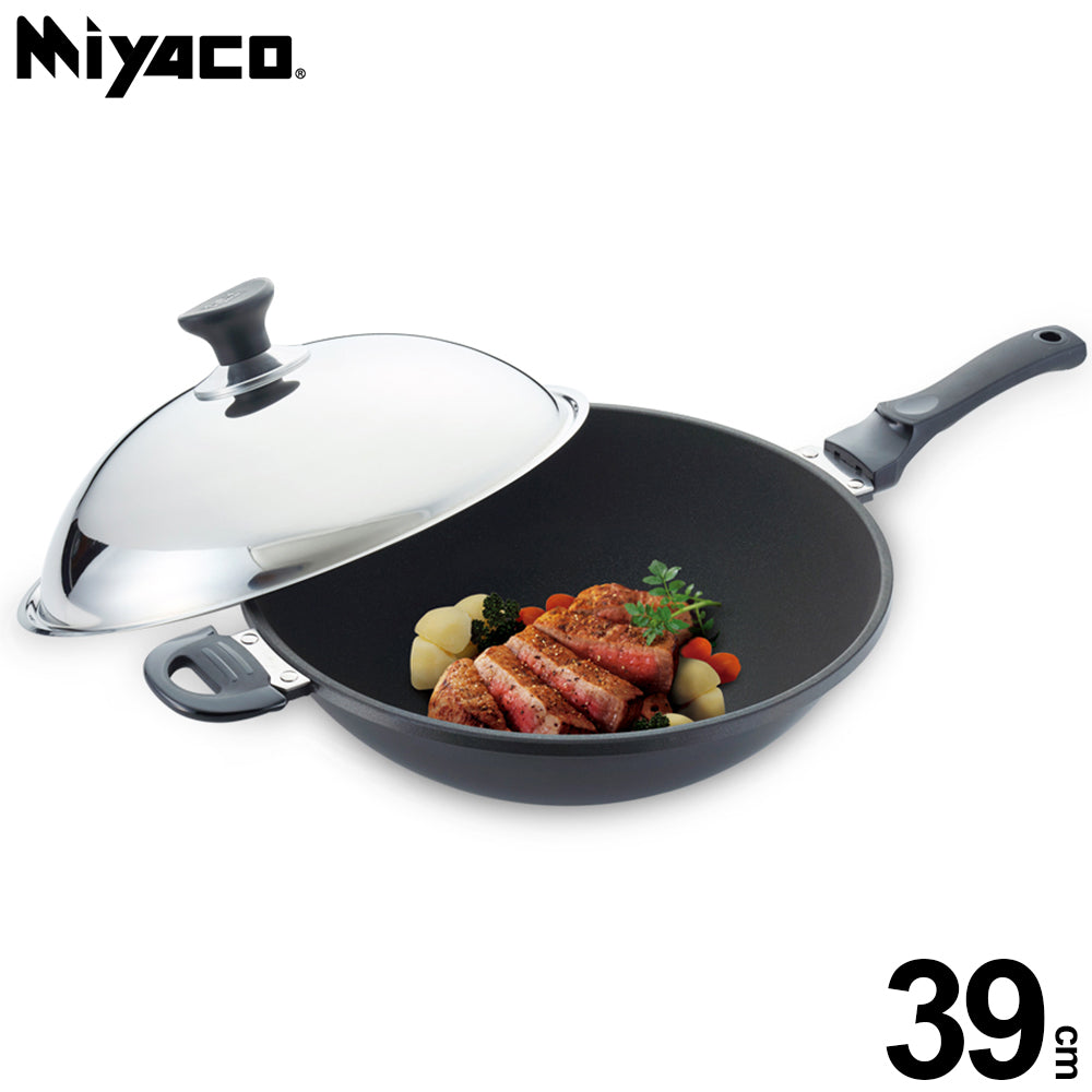Le idea│Miyaco far infrared ceramic non-stick wok can be used with a shovel and a lid