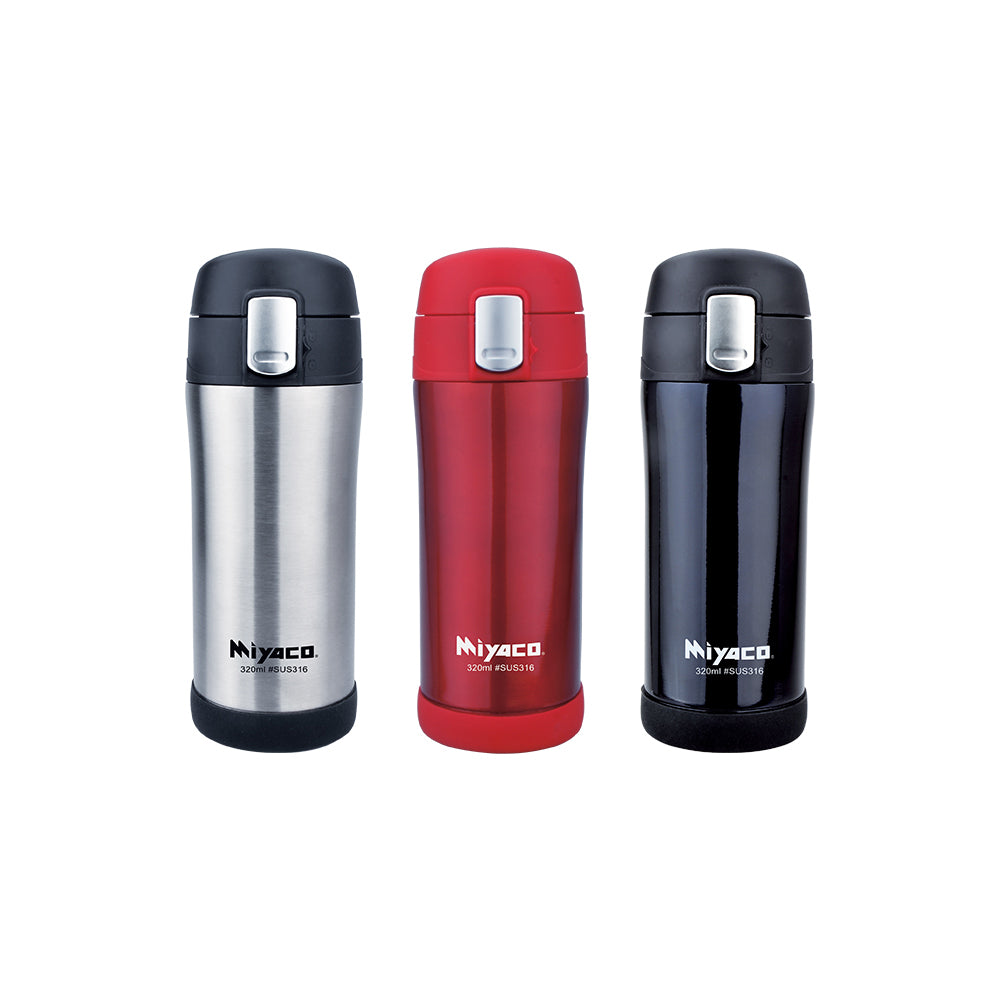 Le idea│Miyaco elegant 316 stainless steel vacuum pop-up insulated cup with pop-up lid direct drinking cup