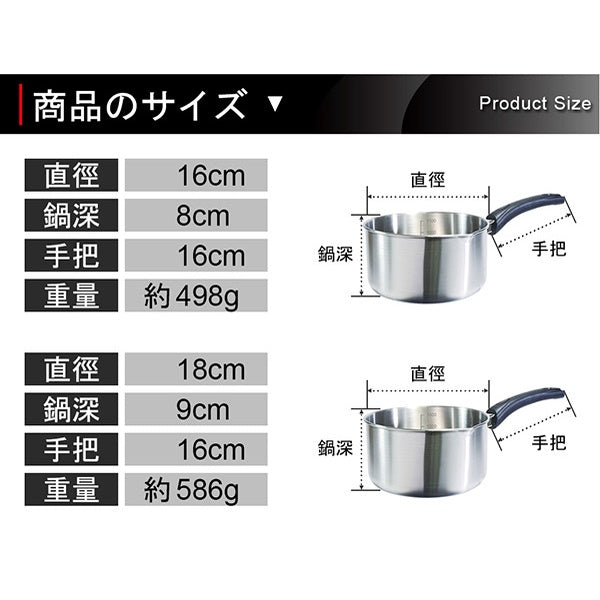 Le idea│PERFECT ultimate 316 stainless steel snow pan soup pot can be used as a graduated measuring cup without lid