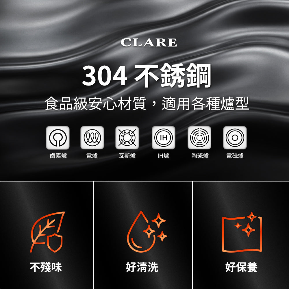 Le idea 樂德兒│CLARE 白金鋼 304 複合金 萬用火鍋 不鏽鋼湯鍋
