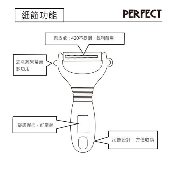 Le idea 樂德兒│PERFECT 理想牌 晶鑽 削皮刀 刨刀 多功能 水果削皮刀 削皮 去皮 削絲 刨皮