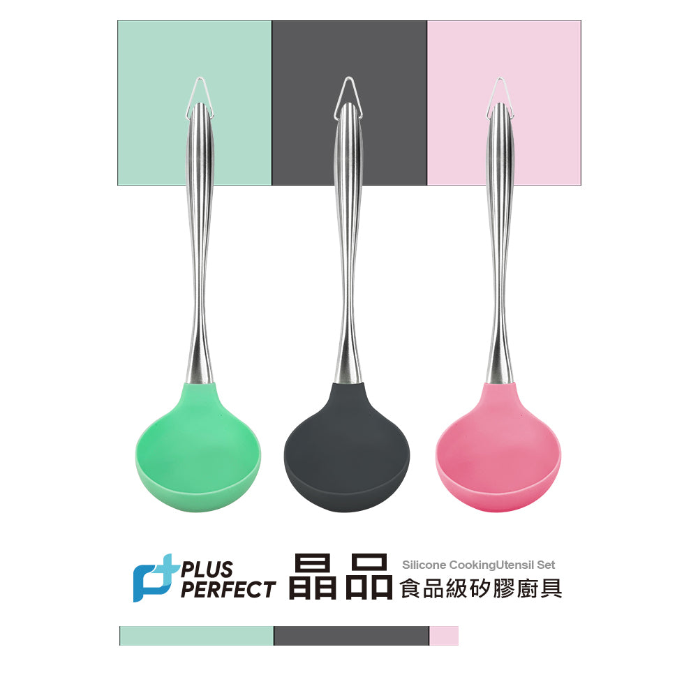 Le idea│PERFECT crystal food grade silicone tableware heat-resistant silicone kitchen utensils frying spoon soup spoon