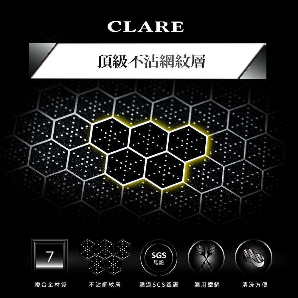 Le idea 樂德兒│CLARE 典鑽 316不鏽鋼 不沾平底鍋 蜂巢塗層不沾鍋 深型不沾平底鍋