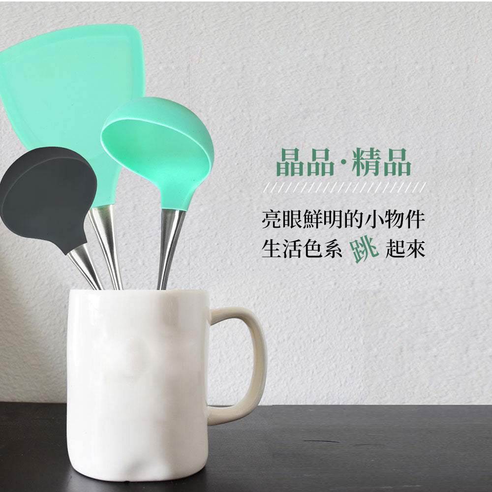 Le idea│PERFECT crystal food grade silicone tableware heat-resistant silicone kitchen utensils frying spoon soup spoon