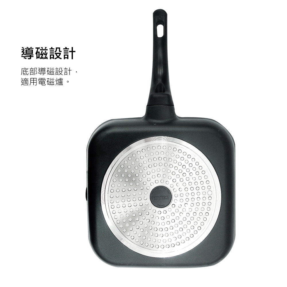 Le idea│PERFECT Japanese-style black gold steel square frying pan non-stick pan IH without lid