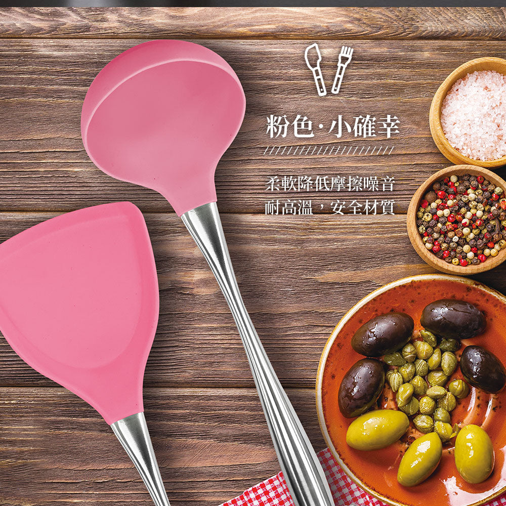 Le idea│PERFECT crystal food grade silicone tableware heat-resistant silicone kitchen utensils frying spoon soup spoon