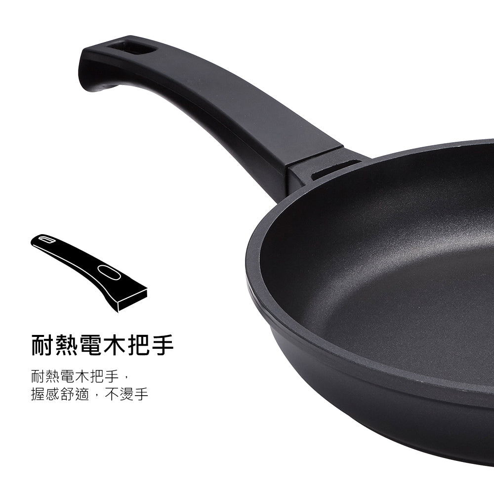 Le idea│PERFECT Japanese-style black gold steel flat frying pan non-stick frying pan IH without lid