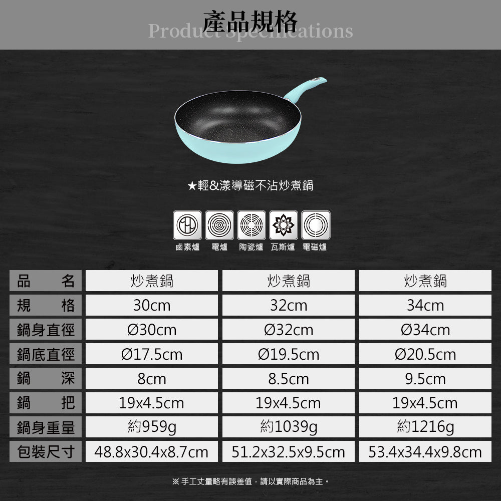 Le idea│Miyaco light magnetic non-stick wok deep wok marble non-stick wok IH without lid