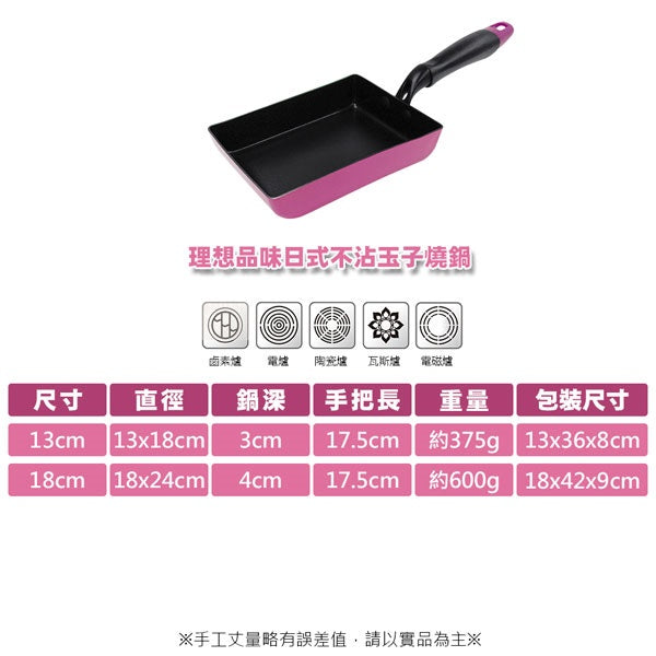 Le idea│PERFECT Japanese-style non-stick Tamagoyaki non-stick frying pan IH without lid