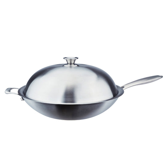 Le idea│CLARE 316 stainless steel non-stick wok honeycomb coated non-stick wok with lid