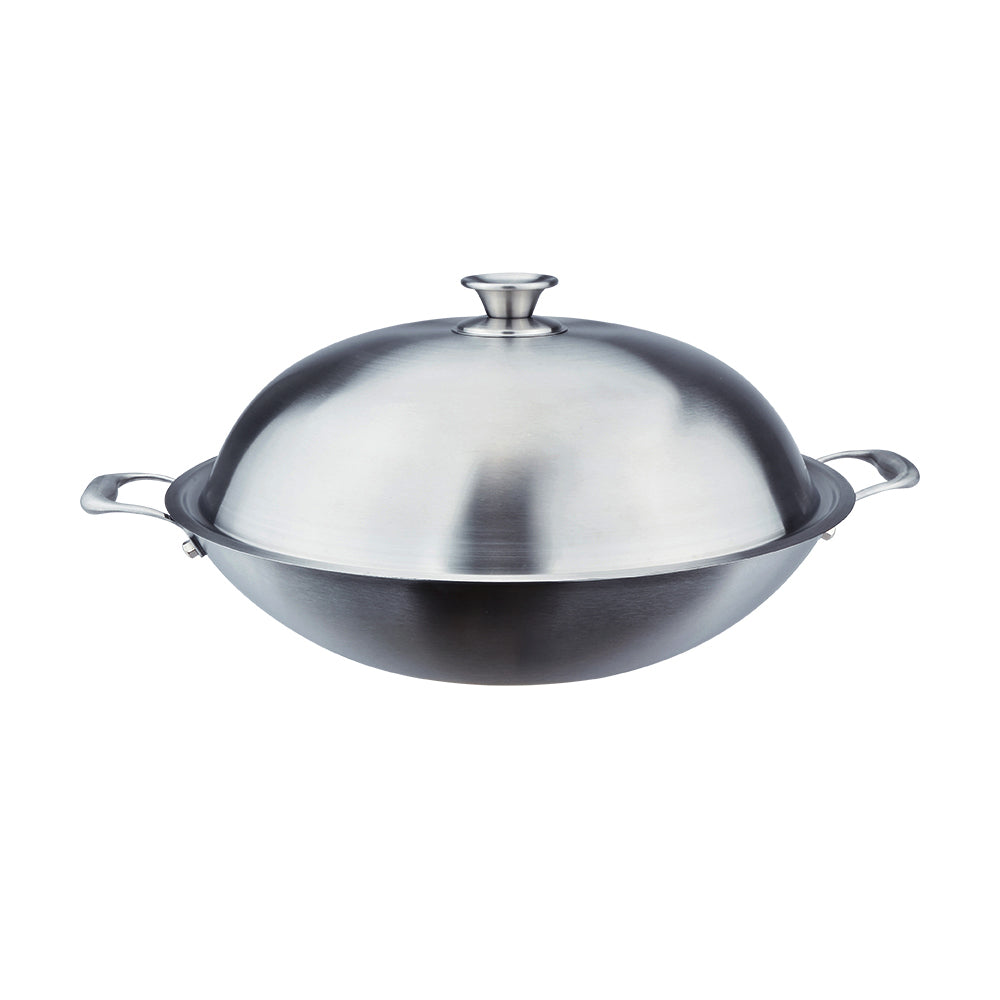 Le idea│CLARE 316 stainless steel non-stick wok honeycomb coated non-stick wok with lid