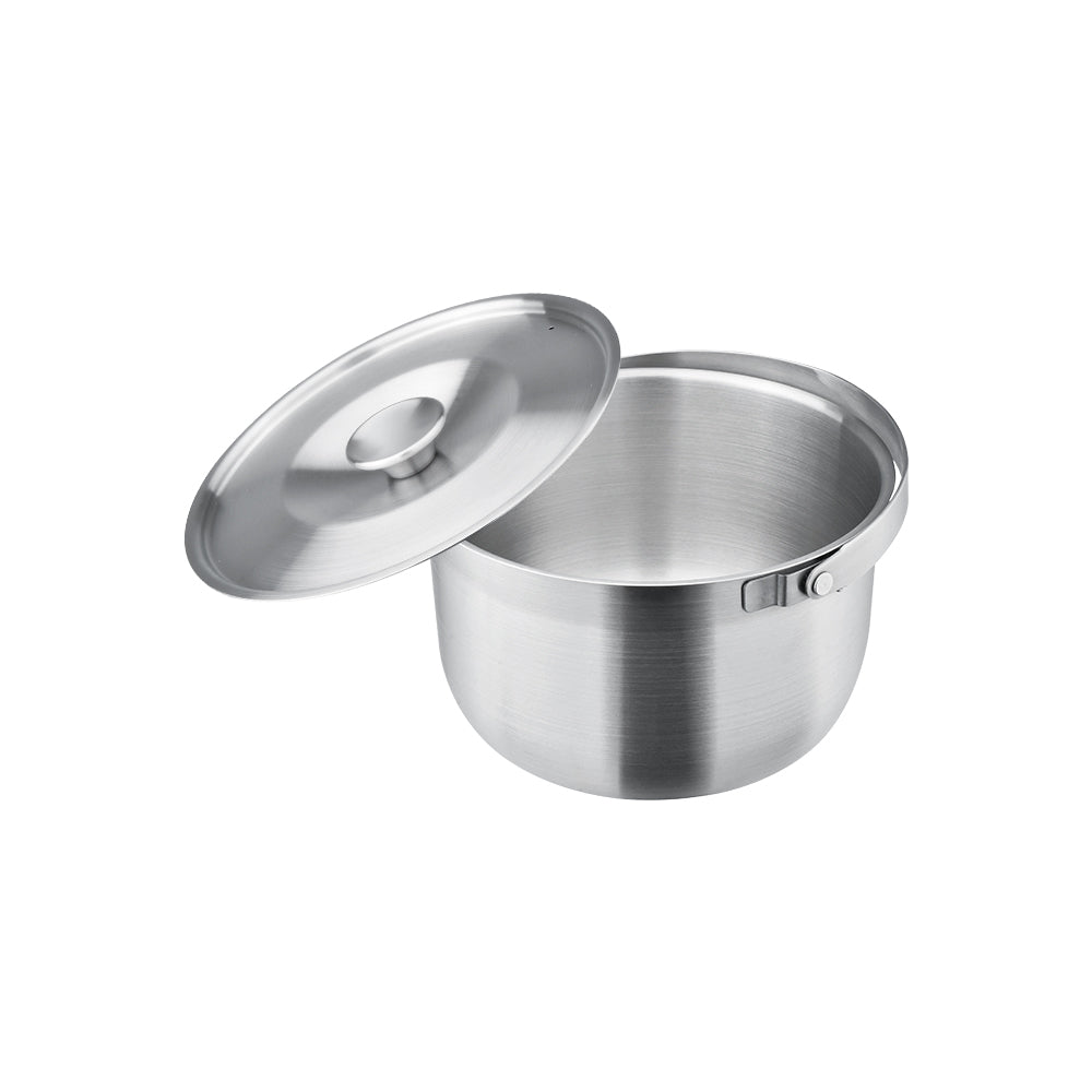 Le idea│CLARE platinum steel 316 stainless steel portable cooking pot three-piece soup pot inner pot camping pot