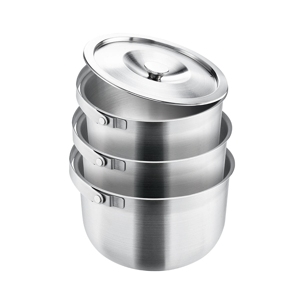 Le idea│CLARE platinum steel 316 stainless steel portable cooking pot three-piece soup pot inner pot camping pot