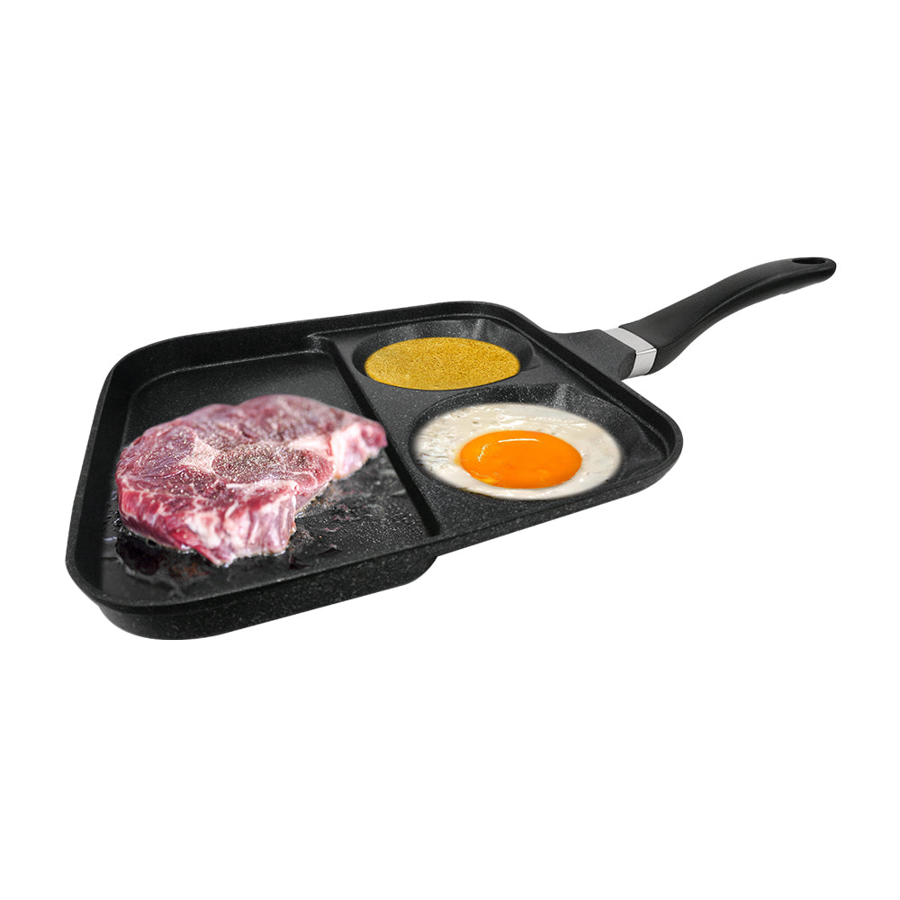 Le idea│CLARE three-compartment non-stick frying pan divided non-stick frying pan IH without lid 27cm