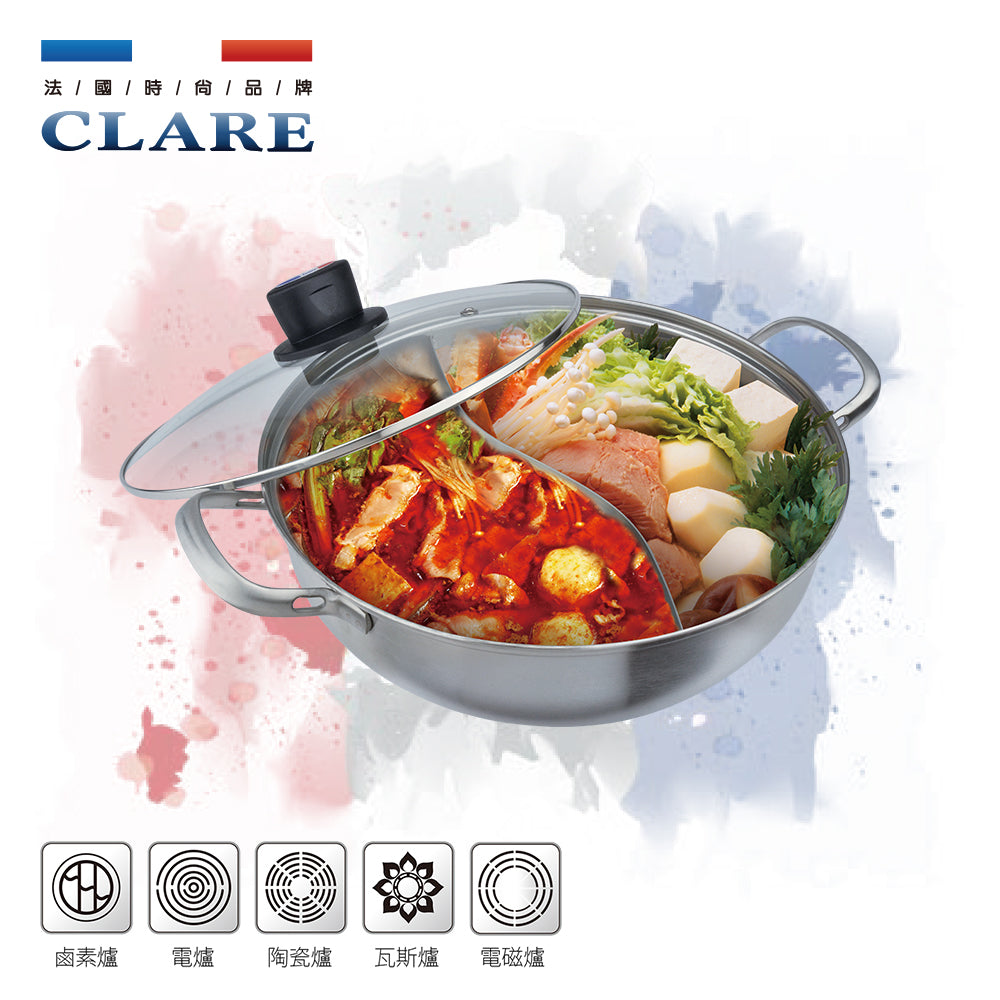 Le idea│CLARE crystal diamond 304 stainless steel mandarin duck pot soup pot hot pot with lid