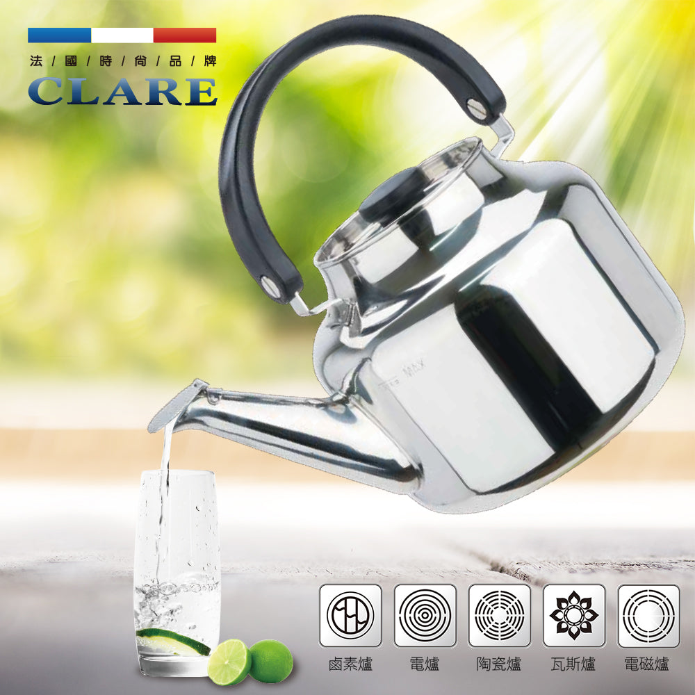 Le idea│CLARE crystal 316 stainless steel flute kettle, 1.0mm thick, one-piece teapot