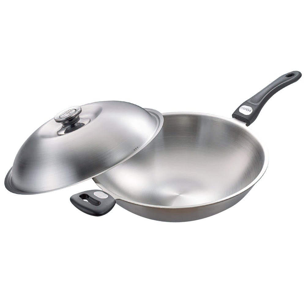 Le idea│PERFECT 316 stainless steel seven-layer composite gold wok with lid