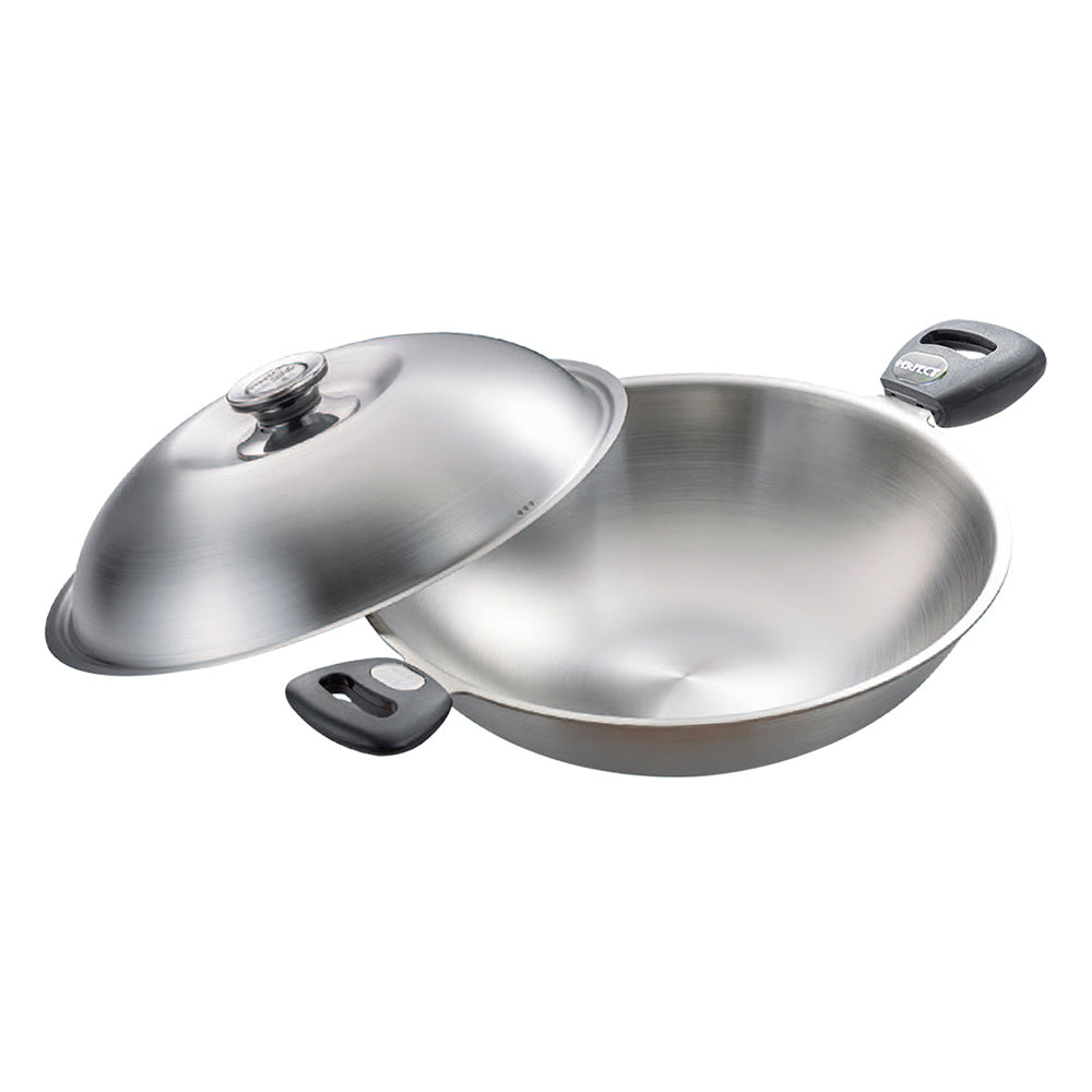 Le idea│PERFECT 316 stainless steel seven-layer composite gold wok with lid