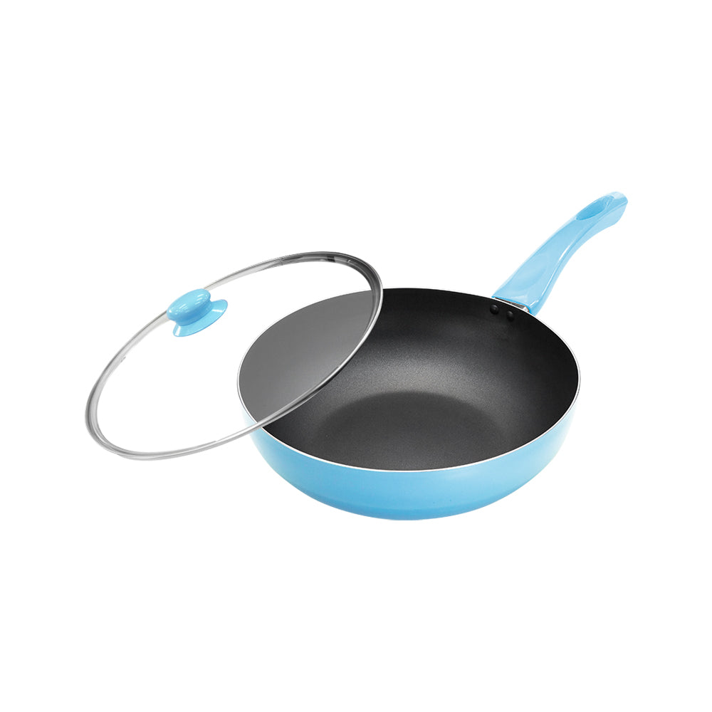 Le idea│PERFECT Japanese-style non-stick wok blue with lid IH