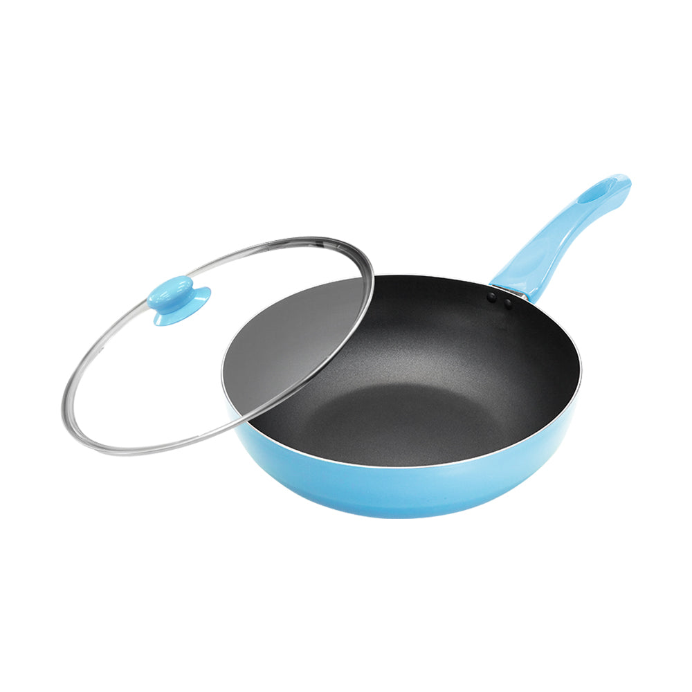 Le idea│PERFECT Japanese-style non-stick wok blue with lid IH