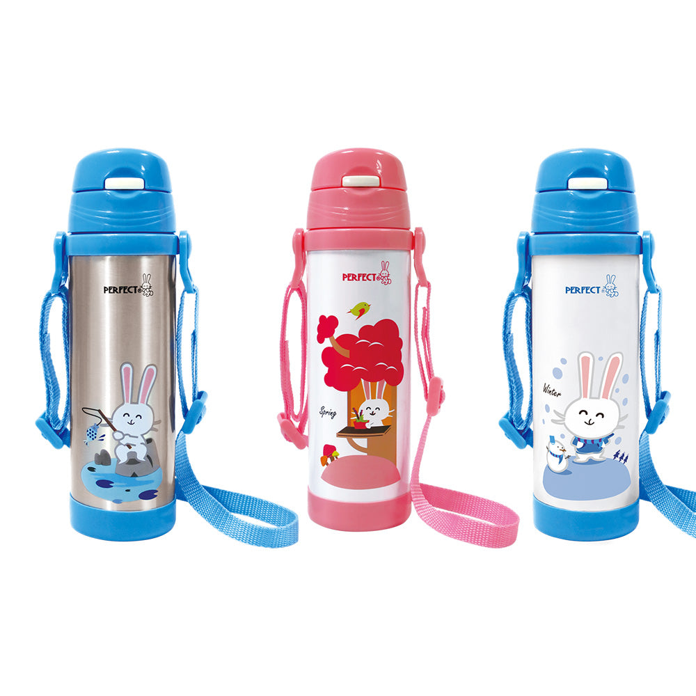 Le idea│PERFECT Jinzhi 316 stainless steel student vacuum insulated cup strap children's straw cup pop-top drinking cup