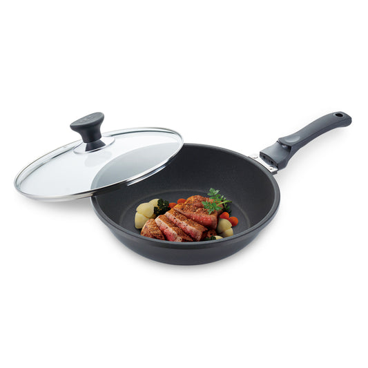 Le idea│Miyaco far infrared ceramic non-stick pan without lid with lid