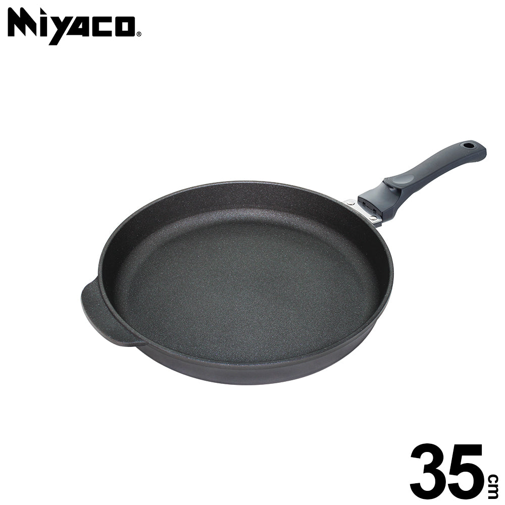 Le idea│Miyaco ceramic non-stick pan far infrared ceramic non-stick flat frying pan Teppanyaki flat frying pan can be used with a shovel 35cm